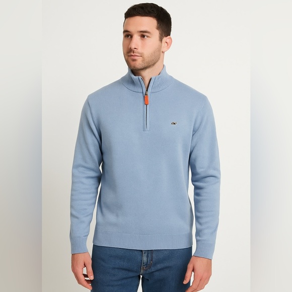Vineyard Vines Other - Vineyard Vines Men’s Light Blue Cotton Quarter-Zip Sweater Size Small
